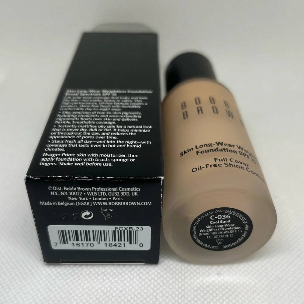 New Bobbi Brown Skin Foundations Broad Spectrum SPF 15 C-036 Cool Sand
